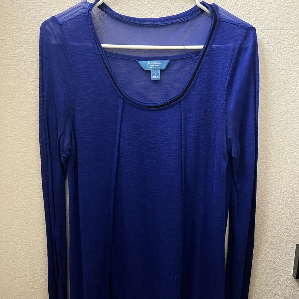 Simply Vera Vera Wang Blue Top